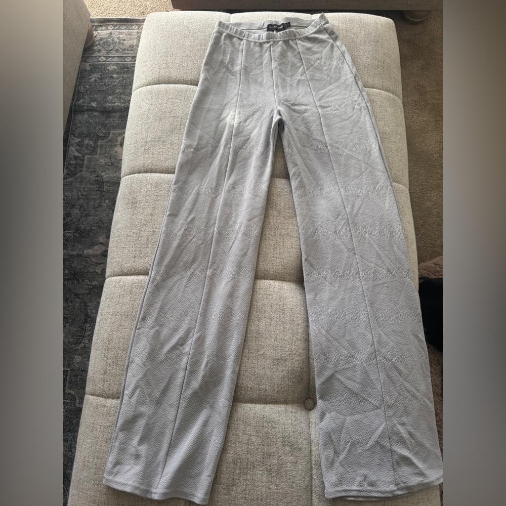 PrettyLittleThing Gray Textured Pants